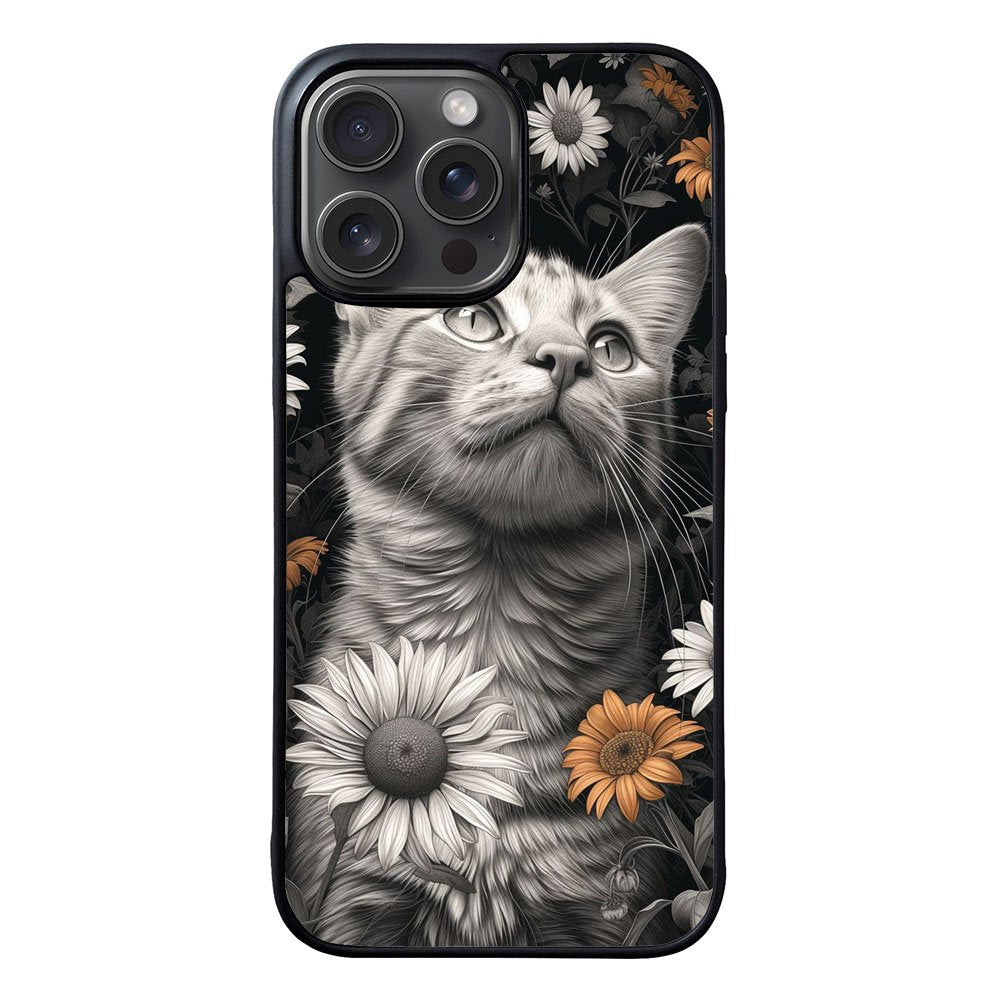 CAT WITH FLOWERS DL000148 iPhone 16 Pro Max Case Cover