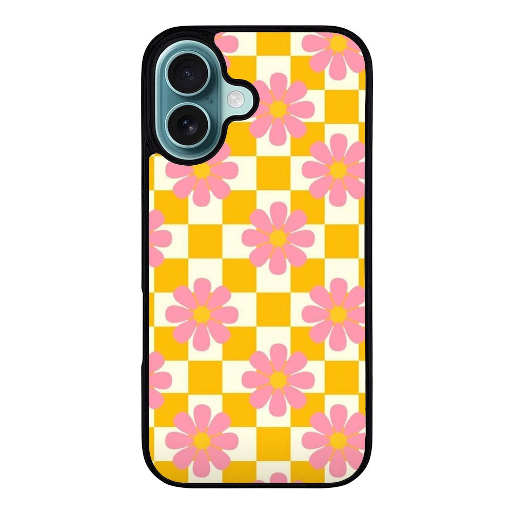 CHECKERBOARD FLOWER NA00607 iPhone 16 Case Cover