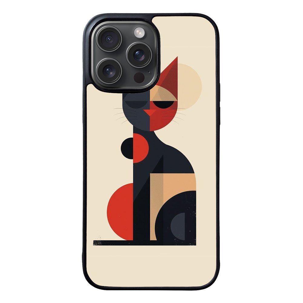 Abstract geometric cat Art RH0188 iPhone 16 Pro Case Cover