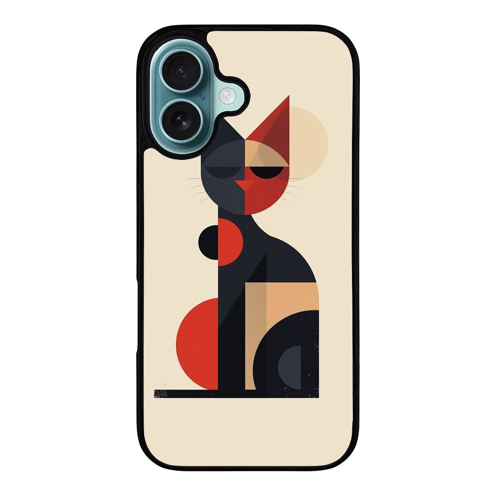 Abstract geometric cat Art RH0188 iPhone 16 Plus Case Cover